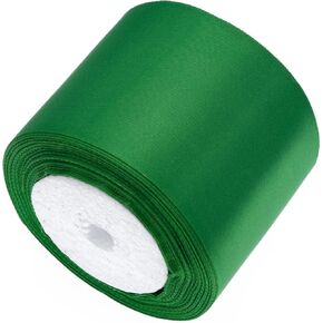 Green Satin Ribbon,3 Inch Wide 25 Yards Fabric Ribbons for Gifts Wrapping,Wedding,Party,Hair,Crafts,Bow Making,DIY Decor Ornaments and Other Sewing Projects