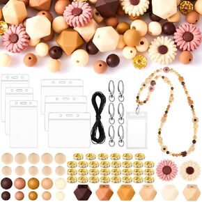 413 Pcs Silicone Beads Lanyard Making Kit Silicone Beads Bulk for Keychain Making 9mm 12mm 14mm Round Polygonal Rubber Multicolor Clips Badge Bracelet Necklace Jewelry Gifts(Rainbow Color)