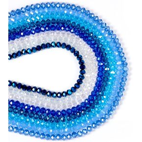 Cheriswelry 10 Strands 4mm Bicone Glass Beads Faceted Loose Spacer Beads Baking Painted Transparent Small Crystal Beads Tiny Bracelet Beads for DIY Craft Earring Necklace Jewelry Making