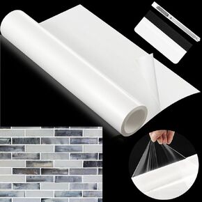 Adhesive Tile Setting Mat Double Sided Tape Sheet Tile 16 Sq ft Adhesive Tile Mat Wide Large Tape for Crafts DIY Projects Arts Wall Decor Home Decoration(12 x 300 Inch)