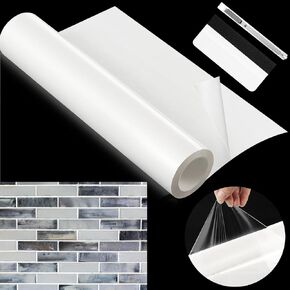 Adhesive Tile Setting Mat Double Sided Tape Sheet Tile 16 Sq ft Adhesive Tile Mat Wide Large Tape for Crafts DIY Projects Arts Wall Decor Home Decoration(12 x 300 Inch)