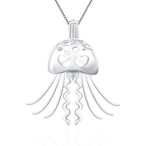 Jellyfish Cage Pendants for Pearl Jewelry Making Sterling Silver, Design Pearl Cage Pendants for Women