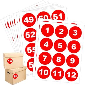 240pcs Fluorescent Red Consecutive Number Stickers 2-inch 1 to 60 Number Stickers for Inventory, Storage, Organizing Marking Bins School,Office,Workshop in Kuwait