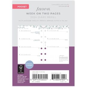Pocket Week on two pages cotton cream English 2025