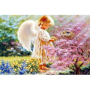 ROSTITCH Pre-Printed Cross Stitch Kits- 72017 Lovely Angel Cross Stitch Kits for Beginners Adults Needlepoint Cross-Stitch,Needlecrafts Embroidery Kits Arts and Crafts All Clear Cross Stitch