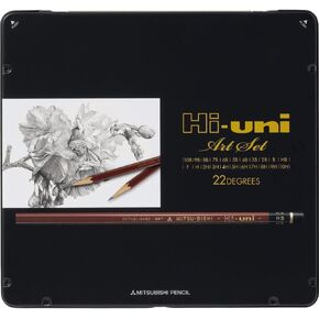 Uni Hi Wooden Pencil Art Set - 10B to 10H - Box of 22 (HUAS)