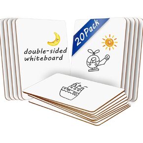 20 Pack Double Sided Dry Erase Whiteboard 12'' x 9'' Thickness 3mm Whiteboard Mini Lapboard for Classroom Office Teacher Student Easy to Handwrite and Doodle