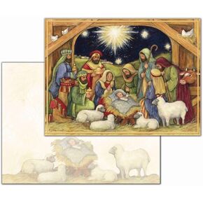 LANG - "Adore Him", Boxed Christmas Cards, Artwork by Susan Winget" - 18 Cards, 19 envelopes - 5.375" x 6.875"