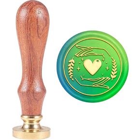 MAYJOYDIY Christmas Nativity Wax Seal Stamp 25mm Pray Theme Sealing Wax Stamp Dazzling Stars Removable Brass Head Wood Handle for Xmas Gift Packaging Wedding Invitations Envelopes