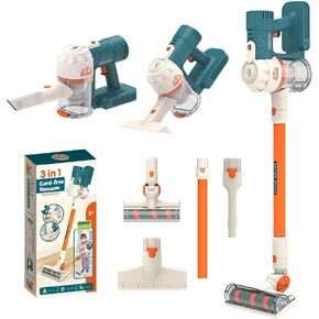 Kids Cleaning Toy Set ，3-in-1 Kids Vacuum That Really Works, Toddler Toy Vacuum Cleaning Set for Children Aged 3+, Fun Kids Working Toy Vacuum Cleaner with Working Suction for Realistic Play