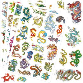 Ancient Dragon Stickers 455Counts Magical Fairy Cartoon Dragon Adhesive Sticker for Water Bottles Art Toys Crafts Kids Boys Toddlers Invitations Envelopes Party Gifts Bags Decor