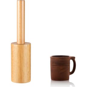 Cup Pottery Molds, Wooden Pottery Shaper Molds with Handle Wood Ceramics Shaping Tool for DIY Handmade Mug Vases Clay (2.5in, 11-12 oz)