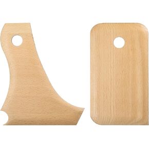HARFINGTON 2pcs Pottery Ribs Trimming Tools Pottery Profile Rib Wooden Foot Shaper Bundle Foot Shaping Texture Rib Beech Wood for Carving Ceramics Clay