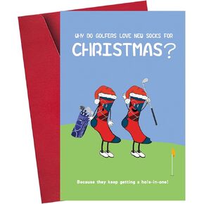 Funny Golf Christmas Card for Men Women,Merry Christmas Gifts for Golfer,Golf Xmas Card for Husband Boyfriend Dad Brother Boss