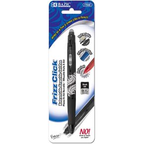 BAZIC Frizz Black Erasable Gel Retractable Pen with Grip