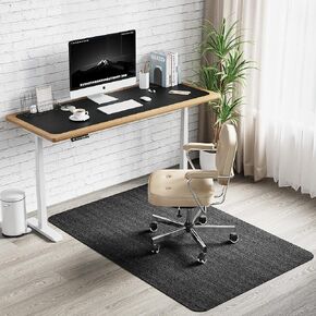 Office Chair Mat for Hardwood & Tile Floor, Office Desk Rug for Rolling Chair, Under Desk Low-Pile Rug, Large Anti-Slip Floor Protector for Home/Office (Dark Gray, 55 inches x 35 inches)
