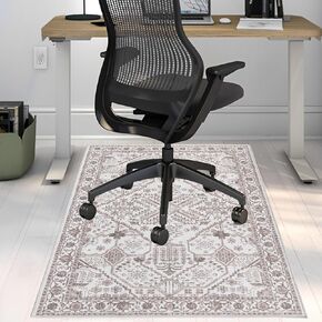 KRFOONN Office Chair Mat for Hardwood Floor 36"x48" Computer Gaming Chair Mat Anti-Slip Desk Rug for Rolling Chairs Wood/Tile Protection Mat Floor Protector Mat for Home Office Chair, 06