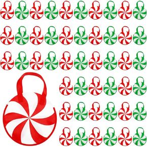 Wesnoy 48 Pcs Christmas Gift Bags Candy Theme Christmas Bags with Handles Reusable Gift Wrap Bags Multifunctional Non woven Christmas Bags for Xmas Candy Holiday Gifts Shopping Wrapping Party Supplies