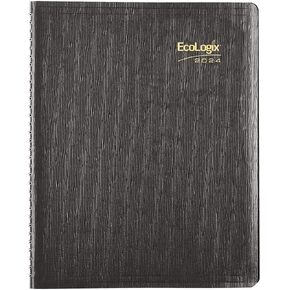 Brownline® 2025 EcoLogix® Weekly Planner, Appointment Book, 12 Months, January to December, Twin-Wire Binding, 11" x 8.5", Black, Recycled (CB425W.BLK-25)