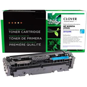 Clover Remanufactured Toner Cartridge (Reused OEM Chip) Replacement for HP 414A (W2021A) | Cyan