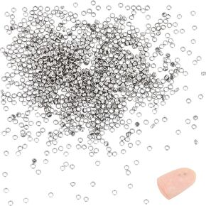 UNICRAFTALE 1000Pcs Round Crimp Beads 1.5mm Stainless Steel Spacer Beads 0.8mm Hole Tiny Beads Stainless Steel Color DIY Bracelet Crimp Beads Metal Beads for DIY Bracelet Necklace Jewelry Making