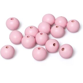 60 Pieces 18mm White Wood Beads for Handmade Crafts, Round Wooden Beads Bulk with 4mm Hole for for Farmhouse Garland,/ Craft Making