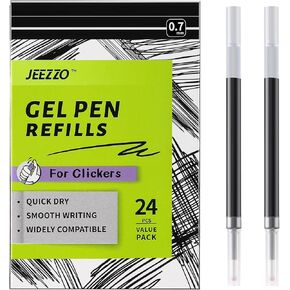 Gel Ink Refills for Retractable Click Pens Black Medium Point Compatible with Pilot G2 Pentel Energel Jetstream Sharpie S-Gel Uniball Signo Zebra Sarasa 48 pcs