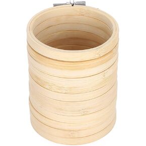 12pcs 9cm 3.5 Inch Bamboo Embroidery Hoops Tools Imitation Wood Plastic Round Oval Embroidery Hoops for Cross Stitch, Craft, Sewing