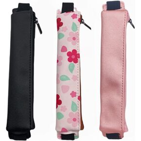 LuFOX 3-Pack PU Leather Pen Pencil Pocket Case Sleeve Holder Pouch with Elastic Band for Book Notebook Bible
