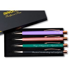 InnoBeta Virgo Gifts for Women Ballpoint Pen Set of 4, Perfect Leo Birthday Gifts Idea in Birthday, Christmas - Copper