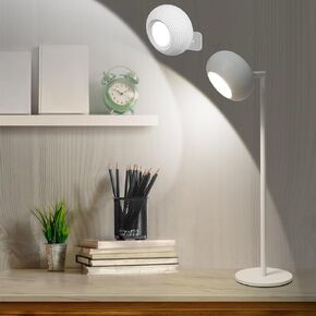 LED Desk Lamp with Adjustable 3 Level Brightness，Rechargeable Table Lamp 3w Touch Control,Battery Operated Cordless Lamps for Bedroom Home Office (White)