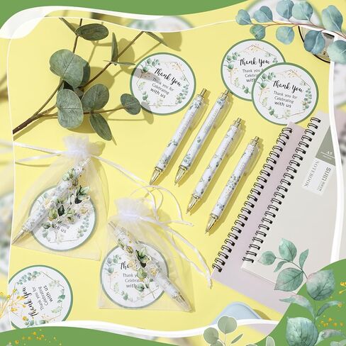 Chuangdi 50 مجموعة من هدايا استحمام الطفل للضيوف تتضمن 50 قطعة من أقلام الحبر الجاف وبطاقات الشكر وحقائب الأورجانزا (حيوانات الغابة) in Kuwait