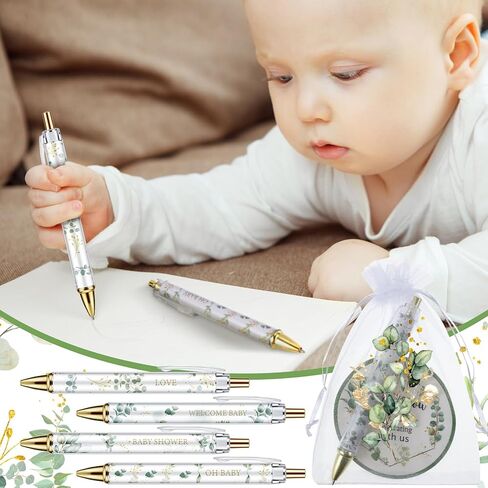 Chuangdi 50 مجموعة من هدايا استحمام الطفل للضيوف تتضمن 50 قطعة من أقلام الحبر الجاف وبطاقات الشكر وحقائب الأورجانزا (حيوانات الغابة) in Kuwait