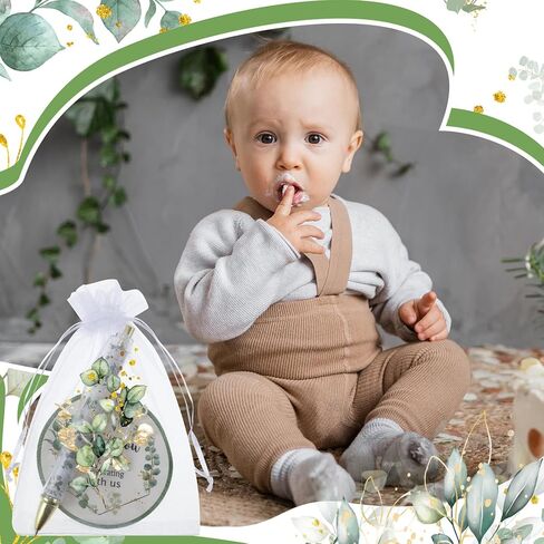 Chuangdi 50 مجموعة من هدايا استحمام الطفل للضيوف تتضمن 50 قطعة من أقلام الحبر الجاف وبطاقات الشكر وحقائب الأورجانزا (حيوانات الغابة) in Kuwait