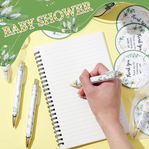 Chuangdi 50 مجموعة من هدايا استحمام الطفل للضيوف تتضمن 50 قطعة من أقلام الحبر الجاف وبطاقات الشكر وحقائب الأورجانزا (حيوانات الغابة) in Kuwait