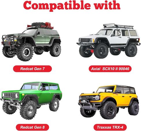 عجلات وإطارات HobbyPark 1.9 ارتفاع 4.72 بوصة 120 مم من المطاط الناعم، أداة تثبيت لـ TRX4 المحوري SCX10 II III Redcat Gen8 Gen7 1/10 RC الزاحف مع رغوة، مجموعة من 4 (حلقات سوداء) in Kuwait
