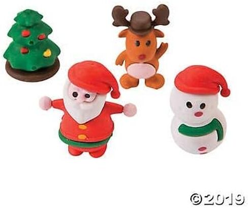 مجموعة Favonir Christmas Stationary Party Favor Collection 48 مجموعة - أقلام الرصاص - دفاتر الملاحظات - ملصقات مبتكرة متنوعة - ممحاة شخصية مطاطية ثلاثية الأبعاد لعيد الميلاد - جوائز المكافآت، أحداث الكرنفال in Saudi Arabia