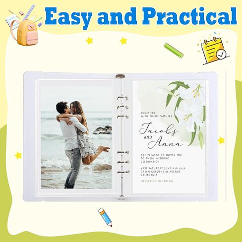 5x8 Index Card Storage, Clear Sleeves, 50 Pcs Double-Sided 1 Pocket Pages, Top Loading Sheet Protector for Photos, Postcards, Seed Packets in Saudi Arabia