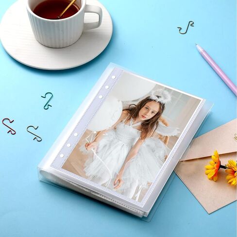 5x8 Index Card Storage, Clear Sleeves, 50 Pcs Double-Sided 1 Pocket Pages, Top Loading Sheet Protector for Photos, Postcards, Seed Packets in Saudi Arabia