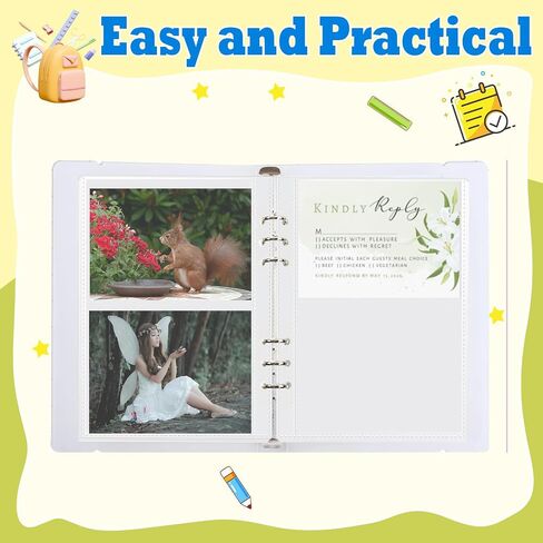 5x8 Index Card Storage, Clear Sleeves, 50 Pcs Double-Sided 1 Pocket Pages, Top Loading Sheet Protector for Photos, Postcards, Seed Packets in Saudi Arabia