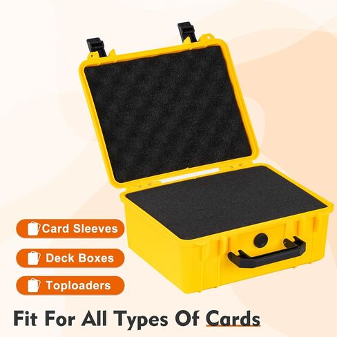 Toploaders Card Case Holder Deck Box Organizer Trading Card Storage Box Comlatible with standard loose Cards Baseball Card,Sport Cards… (yellow) in Saudi Arabia