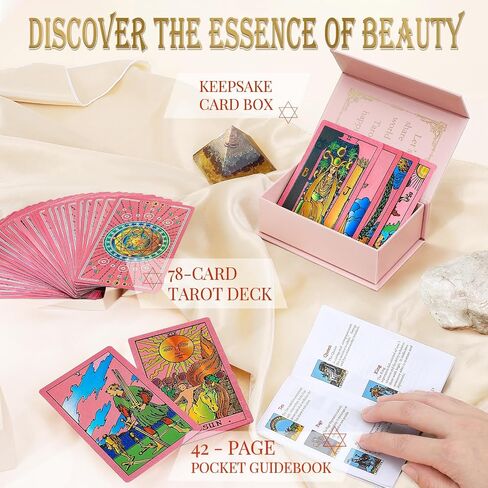 Tarot Cards，Tarot Cards With Guide Book Waterproof Tarot Cards Tarot Gold Foil Tarot Cards for Beginners Tarot Deck Tarot Cards with Meanings on Them Rider Waite Tarot Deck Tarrot Tarot Decks in Saudi Arabia