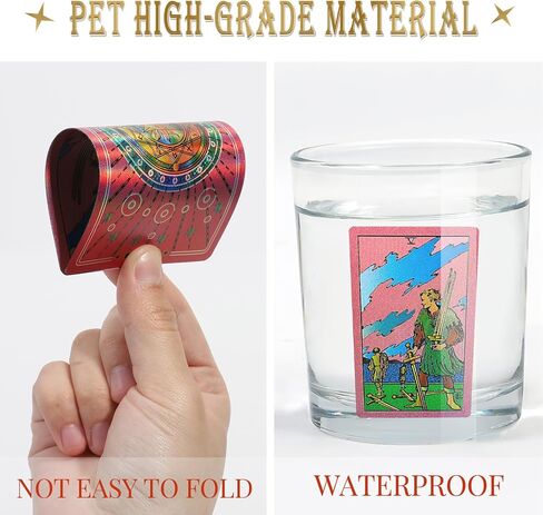 Tarot Cards，Tarot Cards With Guide Book Waterproof Tarot Cards Tarot Gold Foil Tarot Cards for Beginners Tarot Deck Tarot Cards with Meanings on Them Rider Waite Tarot Deck Tarrot Tarot Decks in Saudi Arabia