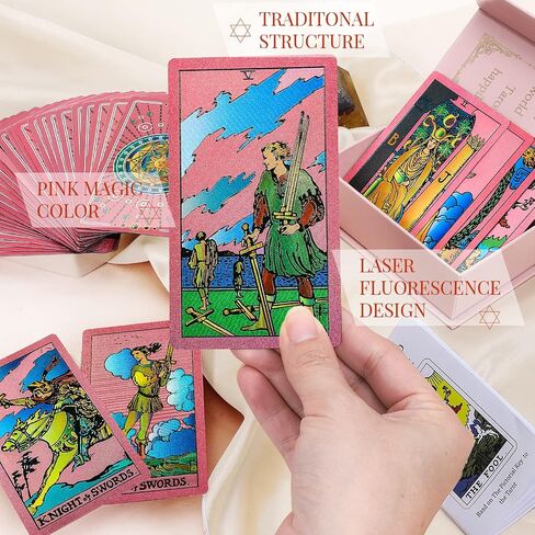 Tarot Cards，Tarot Cards With Guide Book Waterproof Tarot Cards Tarot Gold Foil Tarot Cards for Beginners Tarot Deck Tarot Cards with Meanings on Them Rider Waite Tarot Deck Tarrot Tarot Decks in Saudi Arabia