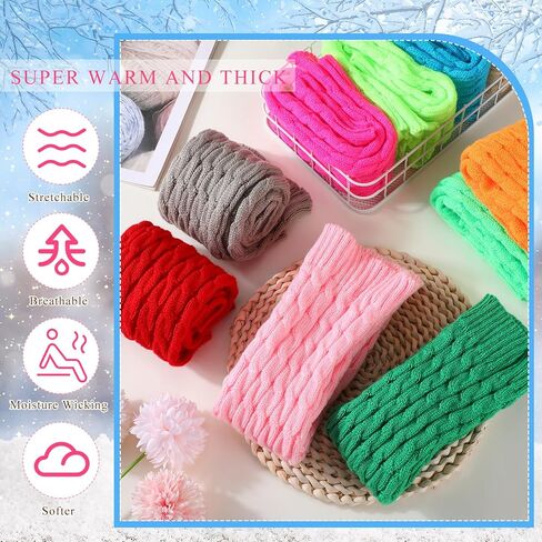 Syhood 10 Pairs Knit Leg Warmers for Women and Men Crochet Long Boot Socks Winter Leg Warmer Socks for Ballet Yoga in Saudi Arabia