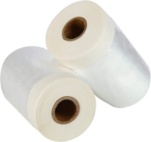 TopSoon Pre-Taped Masking Film 21.6 inches x 65.6 feet Painters Plastic Sheeting Roll with Tape- Easy to Apply, Durable and Versatile Protection for Painting, Renovation, and More in Saudi Arabia