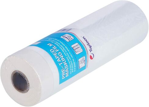 TopSoon Pre-Taped Masking Film 21.6 inches x 65.6 feet Painters Plastic Sheeting Roll with Tape- Easy to Apply, Durable and Versatile Protection for Painting, Renovation, and More in Saudi Arabia