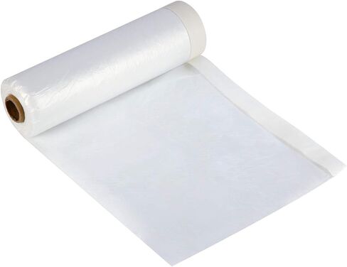 TopSoon Pre-Taped Masking Film 21.6 inches x 65.6 feet Painters Plastic Sheeting Roll with Tape- Easy to Apply, Durable and Versatile Protection for Painting, Renovation, and More in Saudi Arabia