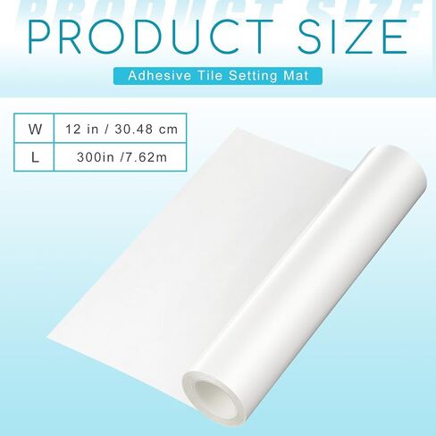 Adhesive Tile Setting Mat Double Sided Tape Sheet Tile 16 Sq ft Adhesive Tile Mat Wide Large Tape for Crafts DIY Projects Arts Wall Decor Home Decoration(12 x 300 Inch) in Saudi Arabia