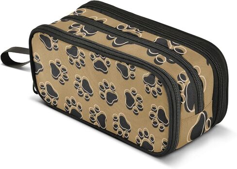 Big Capacity Pencil Case 3 Compartments Pen Case Canvas Bag Dog Alphabet Animal Make-up Pen Pouch for Office College School Kids Teens Student (Duck Ducky Animal Yellow) in Saudi Arabia